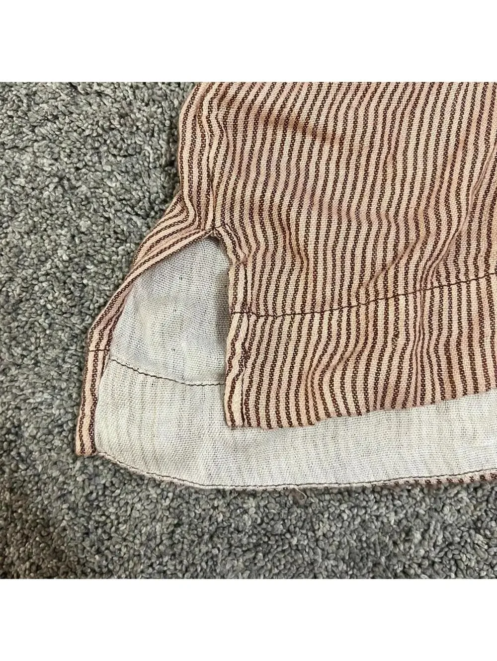 Free People Women's Peach Striped on the Road Long Sleeve size Small